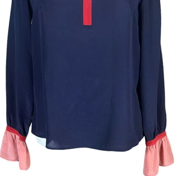 Boden Constance Long Sleeve Semi Sheer Silk Blouse Size 2 📦 - Picture 6 of 8